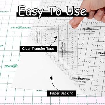 TECKWRAP Vinyl Transfer Tape 12" x 30FT for Easy Crafting