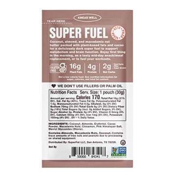 SuperFat Nut Butter Keto Snacks - Macadamia & Almond Nut Butter Fat Bomb Paleo Snack Improves Energy, Metabolism & Brain Function, Vegan, Gluten Free 8 x 1.0 oz (Cacao Coconut)