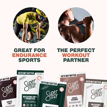 SuperFat Nut Butter Keto Snacks - Macadamia & Almond Nut Butter Fat Bomb Paleo Snack Improves Energy, Metabolism & Brain Function, Vegan, Gluten Free 8 x 1.0 oz (Cacao Coconut)