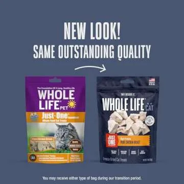 Whole Life Pet Just One Chicken Freeze Dried Cat Treats - Human Grade Cat Food Toppers, High Protein Cat Snacks, Cat Toppers for Food, USA Made Natural Cat Treats - 1 oz (Pack of 1)