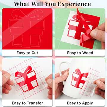 Lya Vinyl Glossy Red Permanent Vinyl - 12" x 6FT Roll For Crafting