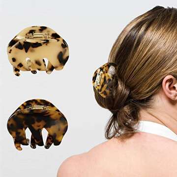 Stylish Tortoise Shell Hair Claw Clips for Women