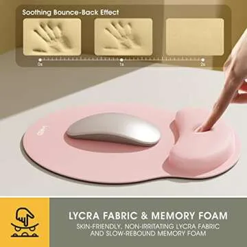 GIM Ergonomic Keyboard Wrist Rest and Mouse Pad with Wrist Support, Memory Foam Mouse Cushion Anti-Slip Computer Wrist Rest Pad for Comfortable Typing Wrist Pain Relief Keyboard Wrist Rest (Pink)