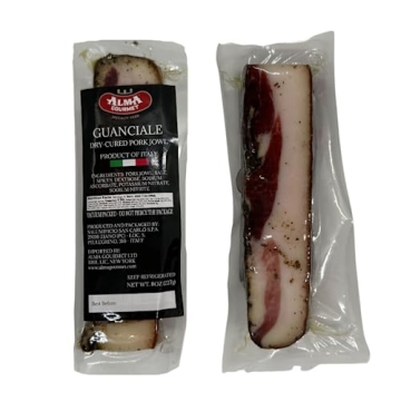 Alma Gourmet Guanciale From Italy - Italian Dry-Cured Pork Jowl Imported - 8oz (230g) (Pack of 2)