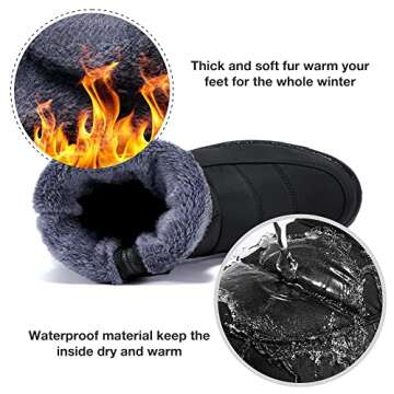 Alicegana Womens Warm Waterproof Winter Snow Boots