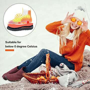 Alicegana Womens Warm Waterproof Winter Snow Boots