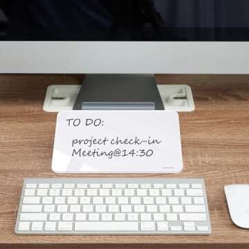 Small Desktop Glass Dry-Erase Whiteboard - 8 X 6 Inches Tabletop Easel Whiteboard with Stand, Desk Board Buddy for Artist, Teacher and Student