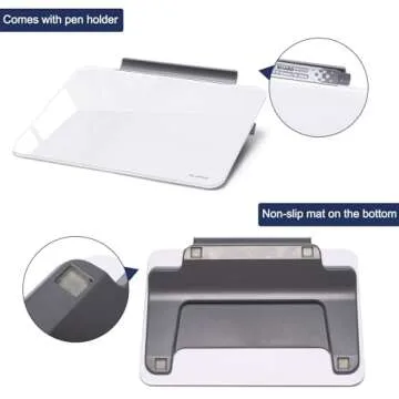 Small Desktop Glass Dry-Erase Whiteboard - 8 X 6 Inches Tabletop Easel Whiteboard with Stand, Desk Board Buddy for Artist, Teacher and Student