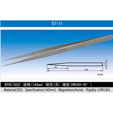 VETUS Genuine Tweezers Eyelash Extensions Straight & Curved Nail Art Nippers (ST-11)