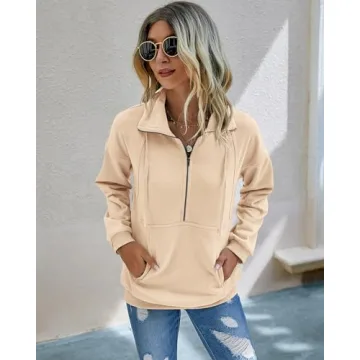 Versatile Women's Pullover Zipper Sweatshirt for All Seasons