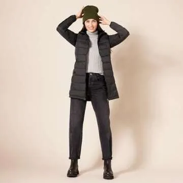 Lightweight Women's Water-Resistant Hooded Puffer Coat