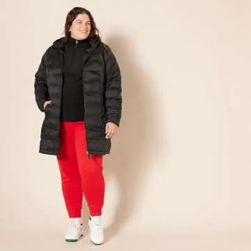 Lightweight Women's Water-Resistant Hooded Puffer Coat
