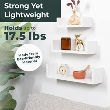 Greenco Floating U Shelves Set of 3 for Stylish Storage