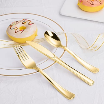 N9R Gold Plastic Cutlery - Elegant 60pcs Set for Parties