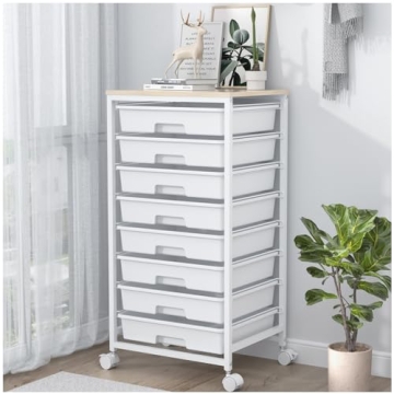 SYKIARIOL 8 Drawer Rolling Storage Cart - Stylish Organization