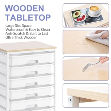 SYKIARIOL 8 Drawer Rolling Storage Cart - Stylish Organization