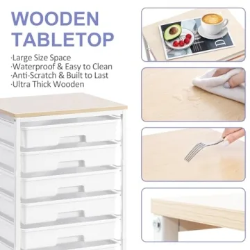 SYKIARIOL 8 Drawer Rolling Storage Cart - Stylish Organization