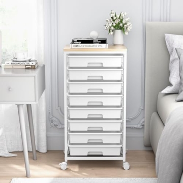 SYKIARIOL 8 Drawer Rolling Storage Cart - Stylish Organization