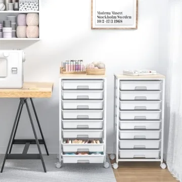 SYKIARIOL 8 Drawer Rolling Storage Cart - Stylish Organization