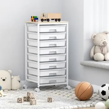 SYKIARIOL 8 Drawer Rolling Storage Cart - Stylish Organization