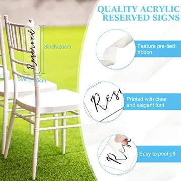 Stylish Reserved Signs for Weddings and Events | 6 Pieces