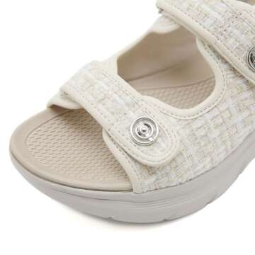 Trcloltc Women's Comfortable Walking Sandal Lightweight Cushioned Hiking Sandals Platform Shoes for Women Slingback Woven With Straps Sandals