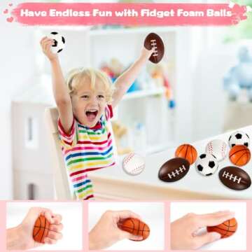 Hieoby 24Pack Mini Sports Balls Fidget Toys for Kids