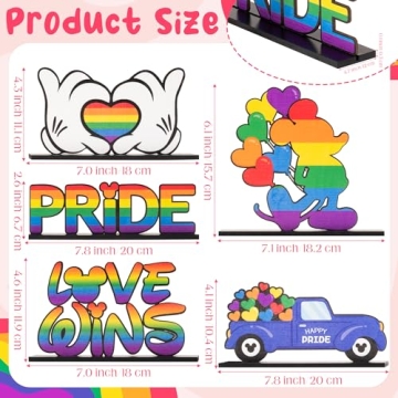 Feuid Gniea Rainbow Wooden Centerpieces for Pride