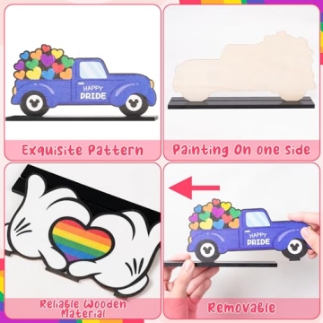 Feuid Gniea Rainbow Wooden Centerpieces for Pride