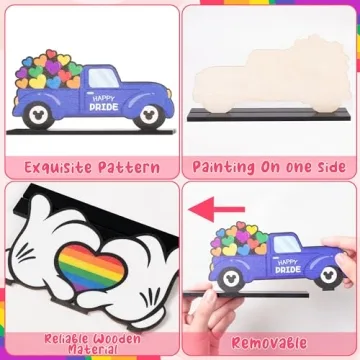 Feuid Gniea Rainbow Wooden Centerpieces for Pride