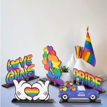 Feuid Gniea Rainbow Wooden Centerpieces for Pride