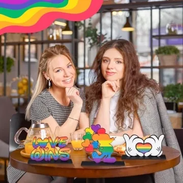 Feuid Gniea Rainbow Wooden Centerpieces for Pride