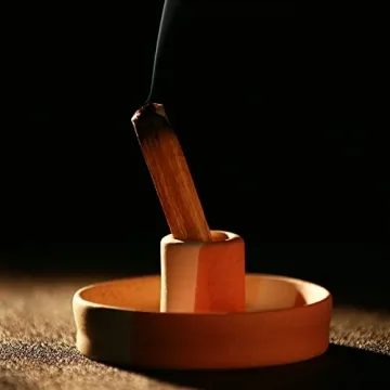 Palo Santo Holder, Ceramic Incense Burner for Palo Santo Stick, Scent Wood Stand and Ash Catcher(Red&Grey)