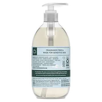 Seventh Generation Liquid Hand Soap Fragrance Free Free & Clean Unscented Hand Soap 12 Fl.oz, Pack o...