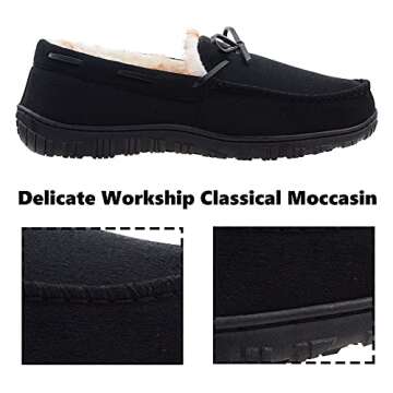 VLLy Men's Moccasin Slippers - Plush Lined Comfort