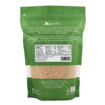 Kevala Organic Toasted Sesame Seeds - Unhulled Seeds, Gluten Free, Vegan Seasoning, Roasted Sesame f...