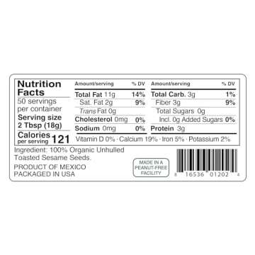 Kevala Organic Toasted Sesame Seeds - Unhulled Seeds, Gluten Free, Vegan Seasoning, Roasted Sesame for Tahini, Non-GMO, Kosher, Bag, 32 oz, 2 lb