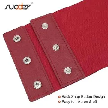SUOSDEY Costume Belts for Women Wide Elastic Waist Cinch Belts Lace-up Waspie Corset Belts Red Color