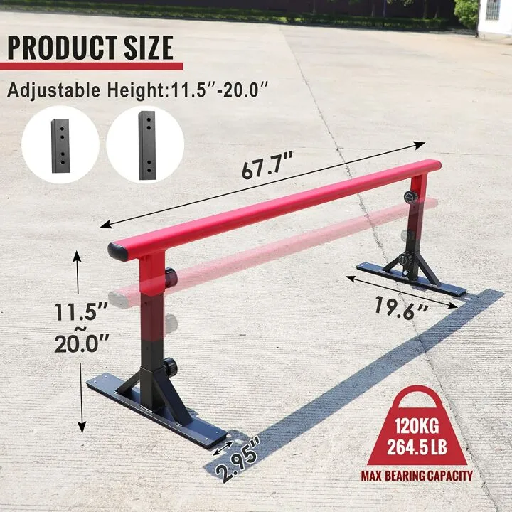 Height Adjustable Skateboard Grind Rail for All Skaters