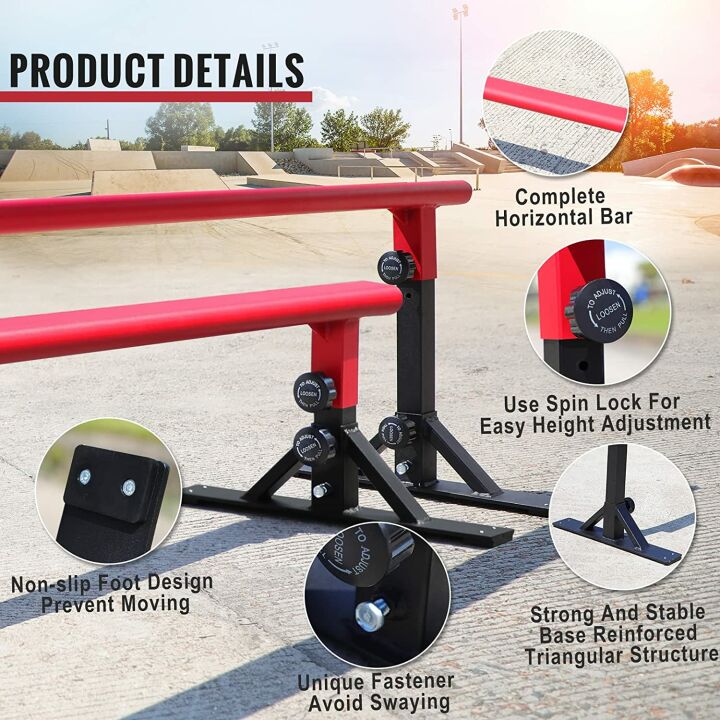 Height Adjustable Skateboard Grind Rail for All Skaters