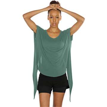 icyzone Open Back Workout Tops for Women - Athletic Activewear T-Shirts Exercise Yoga Shirts(Pack of...