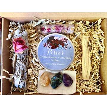 Pisces Zodiac Sign Crystal Gift Set with Healing Crystals
