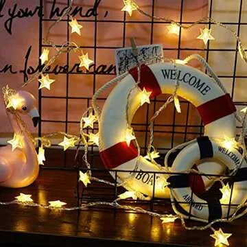ANJAYLIA 10FT Star Lights - Warm White LED String Lights