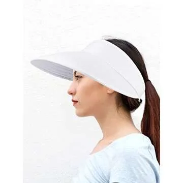 2 PiecesWomen Sun Visor Hats Wide Brim Visor Hats Adjustable Summer Visor Caps UV Protection Beach Caps for Women Wearing Favors (Color Set 1)