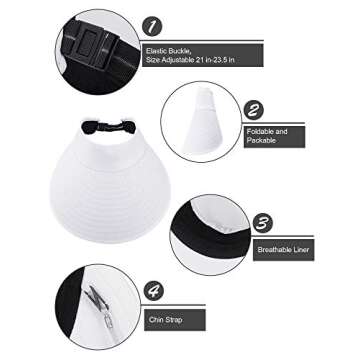 2 PiecesWomen Sun Visor Hats Wide Brim Visor Hats Adjustable Summer Visor Caps UV Protection Beach Caps for Women Wearing Favors (Color Set 1)