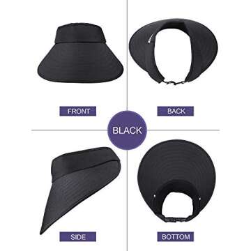 2 PiecesWomen Sun Visor Hats Wide Brim Visor Hats Adjustable Summer Visor Caps UV Protection Beach Caps for Women Wearing Favors (Color Set 1)