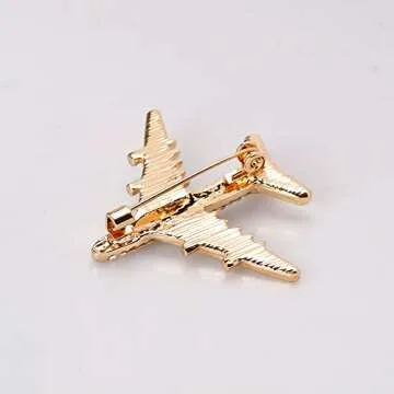 YAZILIND Rhinestone Aircraft Airplane Brooch Pins Women Breastpin Corsage Girls Jewelry Gift
