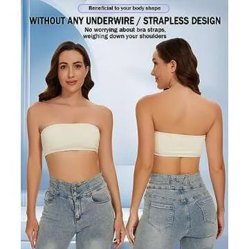Women's Sports Bandeau Strapless Wireless Bra for All Occasions
