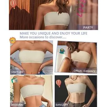 Women's Sports Bandeau Strapless Wireless Bra for All Occasions