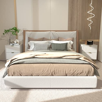 Elegant ANBUY White Nightstand Set of 2 for Bedroom